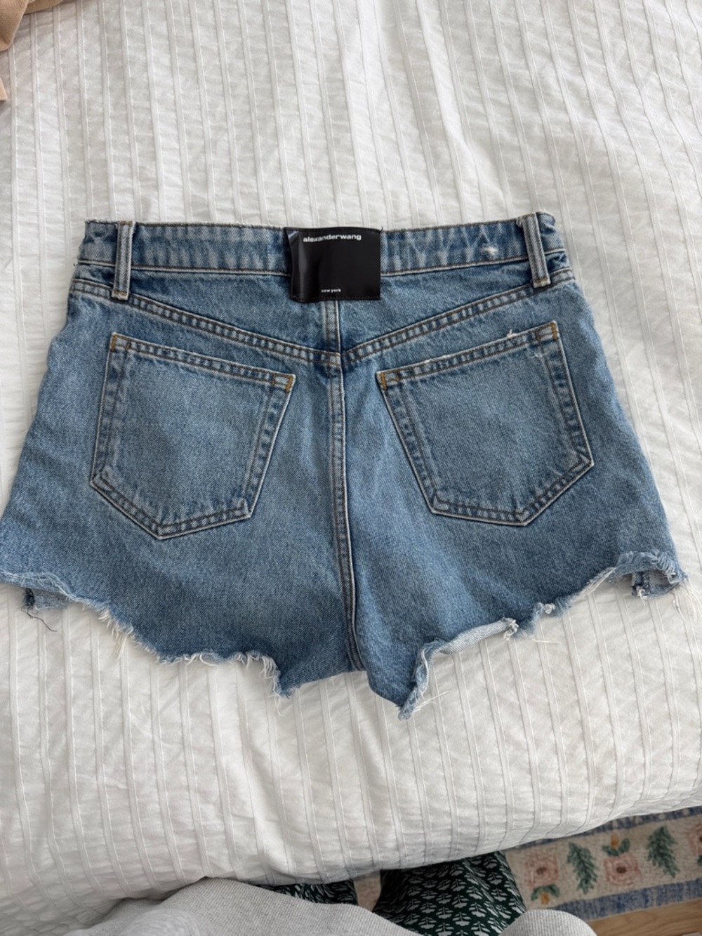 Alexander Wang "Bite High Rise" Denim Cutoff Shorts - Picture 2 of 4